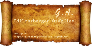 Günszberger Azálea névjegykártya